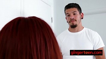 ginger teenage gets some jizz for.