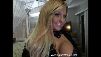 ample-titted ash-blonde stunner with phat funbags showcasing off.
